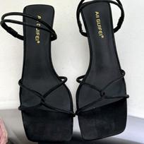 Fashion Cross Tied Square Toe Women Sandals Fashion Wedges Open Toe High Heel Shoes for Woman Concise Comfortable Non-slip Roman Shoes 35