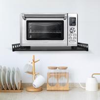 Bymaocar Stainless Steel Wall-mounted Microwave Oven Rack Kitchens,Bathrooms,Shops Storage Organizer Stand W/ 7pcs Square Tubes L&1-tier juoda