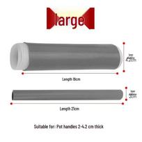 Heat-Insulating Rubber Handle Sleeve for Wok, Iron Pot, Frying Pan, Milk Pot, and Stainless Steel Pot gray