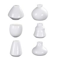 6pcs Miniature Ceramics Pot for Succulents and Flowers Refrigerator Magnetic Small Planter Ornaments Decoration Gift 1 white