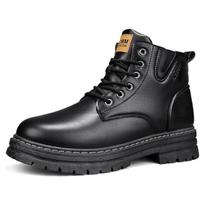 Men's boots spring and autumn Joker British casual boots fashion youth soft-soled non-slip comfort outdoor high-top work boots 43 gray
