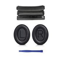 Ausų pagalvėlės, lankelio pagalvėlė QC35/QC35ii ausinėms, ausinės, ausų puodeliai, lankelio pagalvėlės, ausinių priedai juoda