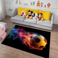 Futbolo kamuolio kilimas Kilimas svetainei, miegamajam, lovos šonui Minkštas pėdų kilimėlis Balkono plotui Nordic stiliaus dekoratyvinis kilimas 40x60cm black