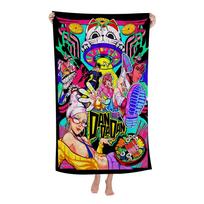 Classic Japanese Anime D-DAN DA DAN Anime Beach Swimming Towel Soft Absorbent Washcloth Children's Gifts For Travel Camping Gym W40*H60(CM) blue