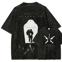 Death Stranding Anime Lover Washed Tshirt Year round clothing personality Clothes Plus Size Unisex NewModel Couples Classic S black