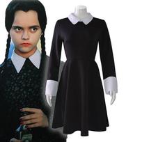 Anime Adamsų šeimos kosplėjus Trečiadienio Adams kostiumas Helovinui Juoda suknelė moterims Kosplėjaus kostiumas 3XL gray