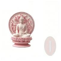 2D Flat Acrylic Buddhist Statue Small Buddhas Figurine Sculpture Table Decors Sculpture Home Ornament Meditating Display 1 beige