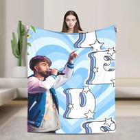 Fede V-Vigevani Pliušinis pledas Vaikams Suaugusiems Flanelinis pledas ant sofos kėdės lovos Šiltas minkštas Individualios kokybės 75X95CM white