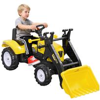 Kids' Wheel Loader, Movable Bucket, Horn, Pedal Drive, from 3 Years, Metal Frame, Yellow, 114 x 41 x 52 cm 114 x 41 x 52 cm
