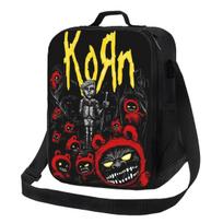Korn Rock Band Logo Insulated Lunch Bag for School Picnic Storage Food Boxes Leakproof Container Cooler Thermal Lunch Box Tote One Size