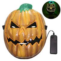 Spooky LED Pumpkin Mask Realistic Light Up Mask Novelty Luminous Cosplay Mask  Male Female oranžinė