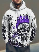 2025 cross-border new casual Y2K abstract 3D printing couple loose casual versatile hooded sweater S