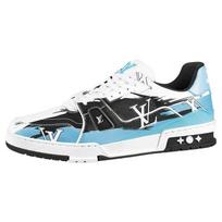 LOUIS VUITTON Lv Trainers 'White Black Blue' 1AA373 43 gray