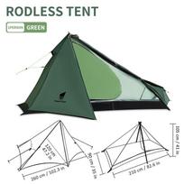 Ultralight Single Person Pyramid Camping Tent Waterproof Silicone Coated Ripstop Nylon Hiking Shelter Outdoor Accessories beige