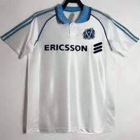 Cross-border retro 1998-99 Marseille home court white short-sleeved football jersey S-2XL S