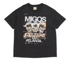 Migos For Culture III T-shirt su trimis kaukolėmis, skalbtos juodos spalvos, unisex L white