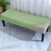 Elastic Bench Chair Cover Rectangular Shape Removable Bench Slipcover Washable Solid Color Piano Chair Protector Dining Room