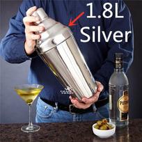 1.8L Big Stainless Steel Cocktail Boston Bar Shaker: 3-piece Set white
