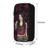 Katseyes Yoonchae Kpop merginų grupės pieštukinė Nauja rašiklių laikiklio krepšys Mergaitei Berniukui Didelės talpos Biuro dovanos Pieštukinės 21x10.5x5cm black