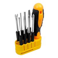 9-Piece Multifunctional Screwdriver Set: Phillips, Slotted, Irregular Multi-Size black