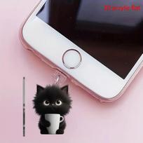 2D Plokščias, 1 vnt. Mielas Arbatos Puodelio Katės Akrilinis Telefono Apsauginis Dulkų Kamštelis - Tinka Type-C ir IPhone Jungtims, Apsauginis Dulkų Dangtelio Priedas For Type-C gray