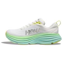 Hoka One One Bondi 8 Round Toe Lace-Up Slip-Resistant Durable Low-Top Running Shoes Women sneaker White Blue 1127954-BDBSO 37 white