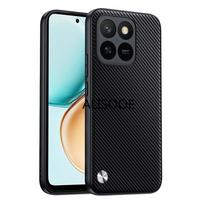 Smūgiams atsparus dėklas Honor 400 Smart 5G, dėklas Honor X7D, dangtelis, pluošto tekstūros PU odos apsauga, telefono dėklas for Honor 400 Smart black
