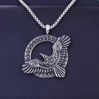 Vyriškas pakabukas su šiaurės keltų vikingų stiliaus erelio skraidymo figūrėle 50CM(Necklace Size) sidabras