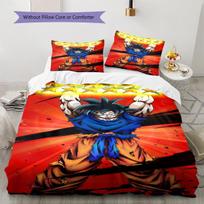 Son Goku Rašto Patalynė, Antklodės Komplektas Antklodės Užvalkalas Pagalvės Užvalkalas Namų Gimtadienio Dovana (1 * antklodės užvalkalas + 2 * pagalvės užvalkalai, be šerdies) 140x200cm black