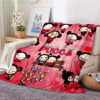 Kinų lėlė P-Pucca Garu Antklodė 3D Spausdinta Mielas Anime Animacinis Personažas Antklodė Sofos Užvalkalas Antklodė Oro Kondicionieriaus Paklodė 75x90cm black
