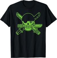 One Piece Anime Green Roronoa Zoro Jolly Roger T-Shirt Unisex T-Shirt L green