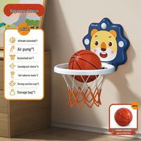 Silent Adjustable Baby Basketball Hoop: Indoor Wall-Mounted No-Drill Toy for Kids blue