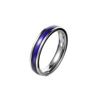 Color-Changing Smart Temperature Titanium Steel Ring - Women's Ins Style Hip Hop Design. Size 9 white