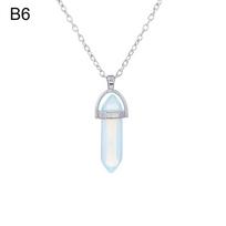 Point Pendulum Hexagonal Natural Crystal Necklace Stone Pendant Jewelry Accessories Quartz chain B6 white