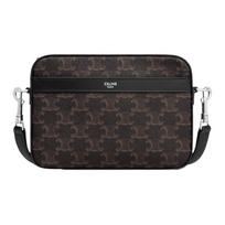 Celine Triomphe Monogram Odinė Rankinė per petį Vyriškos rankinės Juoda 113942EVJ-38SI Basic Set (Bag+Dust Bag)