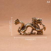 Kinų zodiako drakono ornamentas rankdarbis figūrėlė žvėris drakono statulėlė figūrėlės ornamentai antikvarinis varis mitiniai rankdarbiai as the picture beige