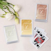 Customizable Metallic Printed Playing Cards with Rustic Monogram Design for Special Events and Personalized Gifts Pack of 30 Ca United States beige