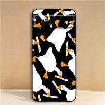 Cartoon Anime Duck Pattern For Google Pixel 10 9a 9 8A 8 7 7A 6 6A Pro XL 2024 5G Black Soft TPU Silicone Phone Case Google Pixel 6a white