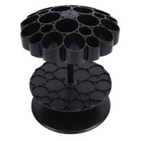 25 Hole Hair Brush Holder 360 Degree Rotating Detachable Base Salon Brush Storage Stand Organizer Black black