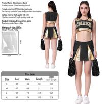 Women's Cheerleading Dance Costume Set with Pom-Poms & Short Skirt Adult M juoda
