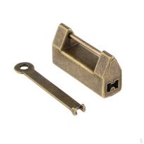 Jewelry Box Chest Cabinet Padlock Traditional Chinese Lock with Key gray