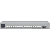 Ubiquiti 16-port, Layer 3 Etherlighting switch with 2.5GbE, PoE++ output, and versatile mounting options, 4x 2.5GbE PoE++ ports, 12x GbE PoE+ ports, 2x 10G SFP+ ports, 180W total PoE availability|USW-PRO-MAX-16-POE-EU