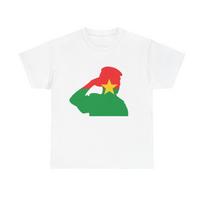 Burkina Faso Thomas Sankara Salute Tshirt Unisex Activist Ibrahim Traore Graphic T Shirts Women Unisex Cotton Shortsleev S green