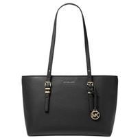 MICHAEL KORS Quinn Gold Metal Logo Charm Cowhide Tote Bag Shopping Bag Shoulder Bag Regular Women's Black juoda