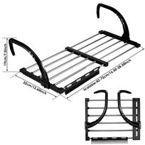 Foldable Balcony Radiator Drying Rack Extendable Stainless Steel Drying Clothes Airer Shoe Rack Window Towel Storage Portable black