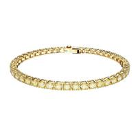 Swarovski Matrix Tennis kubinio cirkonio apyrankės moteriškos auksinės S geltona