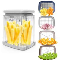 French Fry Cutter Press-Type Onion Tomato Fruit Potato Onion Dicer 4-In-1 Blade Kitchen Gadget pilka
