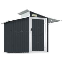 Garden Shed Anthracite Grey 270 x 130 x 208.5 cm Galvanized Steel