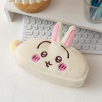 Japanese Cartoon Anime Chiikawa Usagi Characters Large Capacity Plush Zipper Stationery Pencil Case Suitable for Students gray