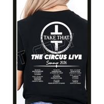 Unisex Suitable for Take That Circus Tour T-Shirt 2026 - Concert Merchandise with Print, Round Neck Casual Tee for Year-Round Wear, Machine Washable S gray